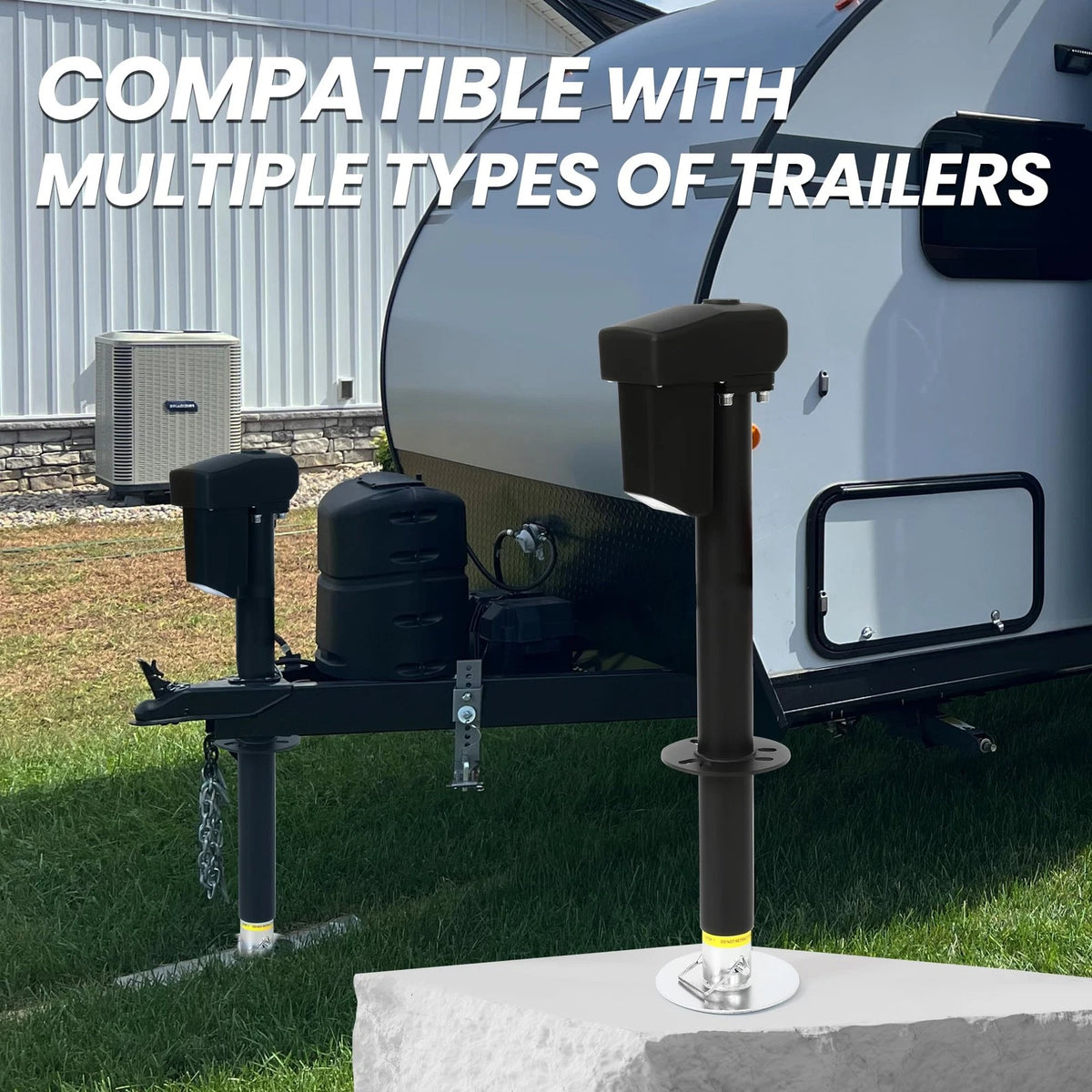12V Electric Tongue Jack 4000lb A-Frame 4000 lbs, Black