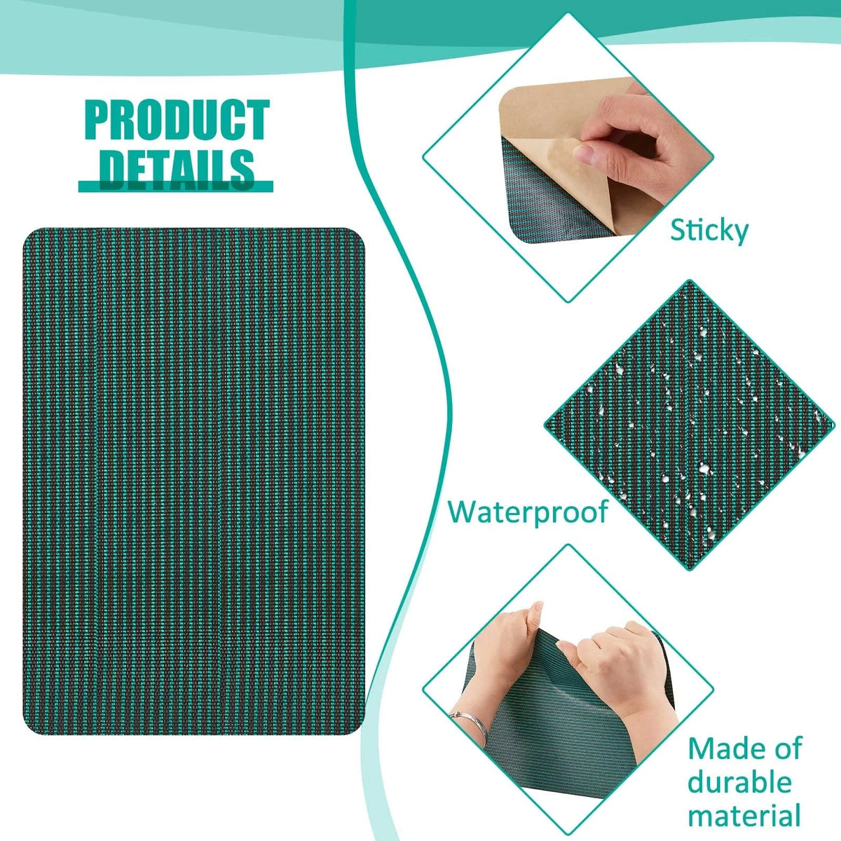 Amylove 12 Pcs Pool Patch Repair Kit, 12 x 8 Inch, 4 x 8 12 x 8 Green