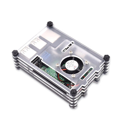 Acrylic Transparent Heatsink Case With Cooling Fan For Raspberry Pi RPI 3B+/3B