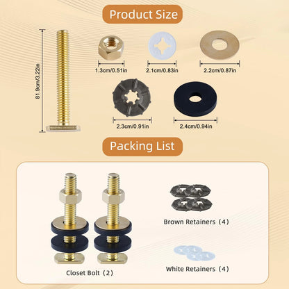Hibbent Extra Thick Toilet Wax Ring Replacement Kit, 3 inches, Brass