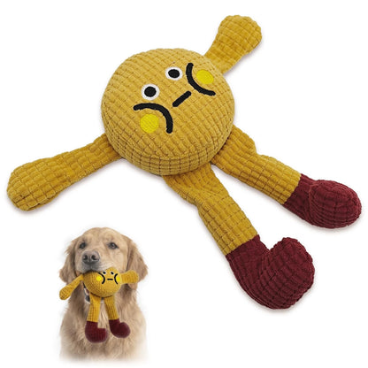 FURETTICO Squeaky Dog Chew Toy Teething Interactive Plush Medium, Waffle Doll