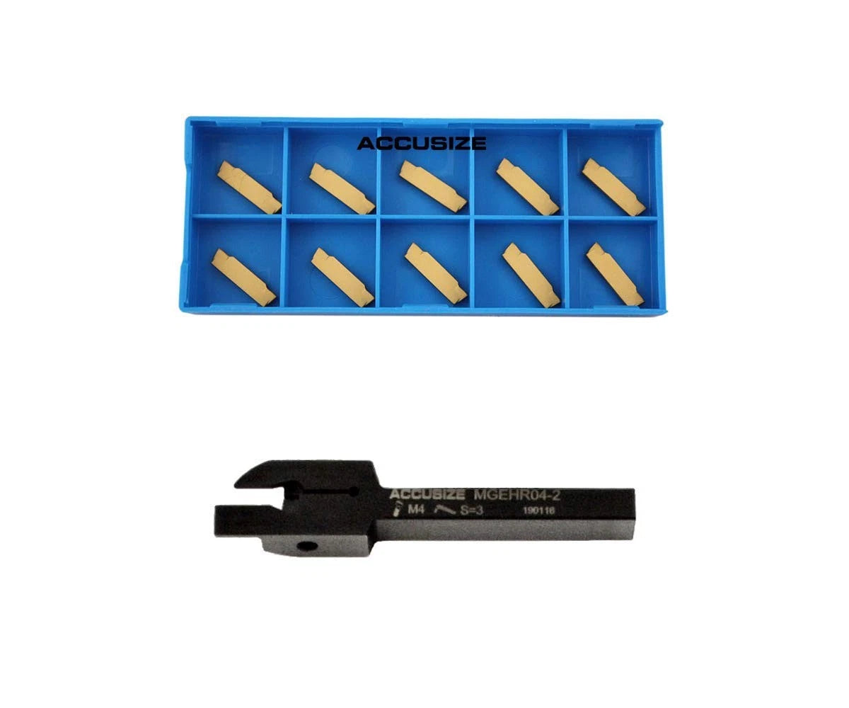 Accusize Industrial Tools 1/4" x 3/8'' Cut-Off MGEHR04 with 10 pcs inserts