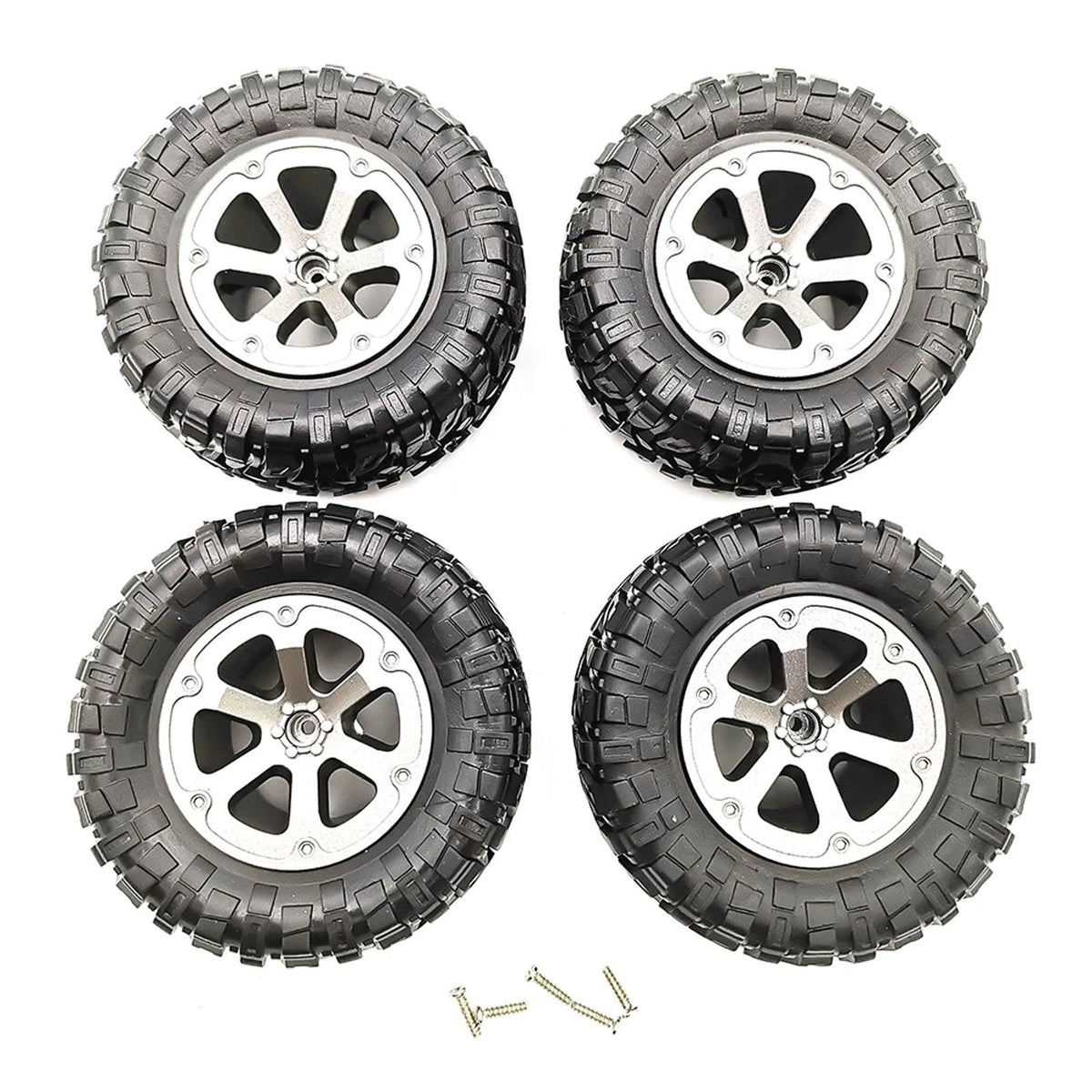 4x 73.8*32.4mm Rubber Wheel Tire Rim For WPL B16 B36 B-14 C14 1/16 RC Car Truck