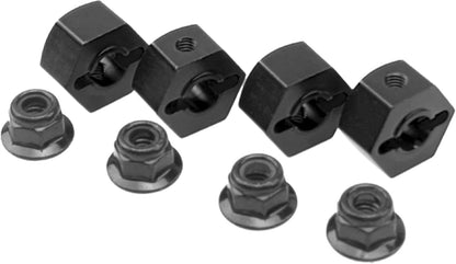 Metal 12mm Hex Wheel Hubs 7mm Thick Drive Adapters with Flanged Lock Black
