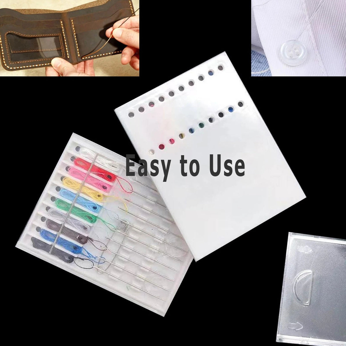 Luckkyme 8 Boxes 80 Pieces Assorted Colors Pre-Threaded Needle Kit Travel...