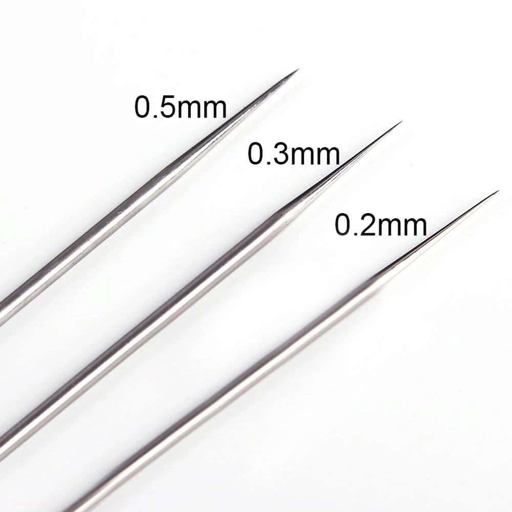 HUBEST 10PCS Airbrush Replacement Parts Kit (0.2mm/0.3mm/0.5mm) KIT 1, SILVER