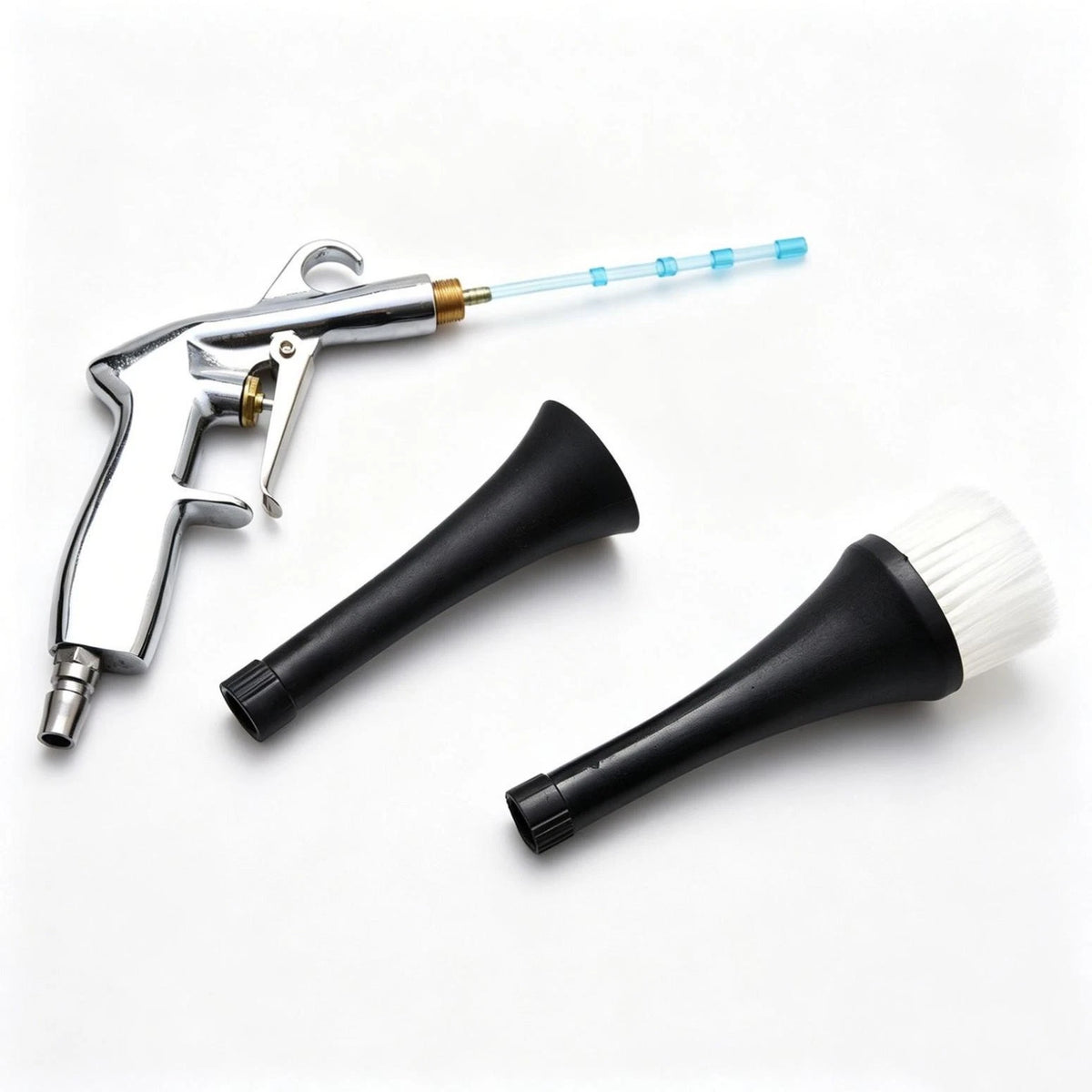 Aluminum Alloy Car Detailing Air Gun 360° Swivel 1/4" Inlet Blow Tool Nozzles