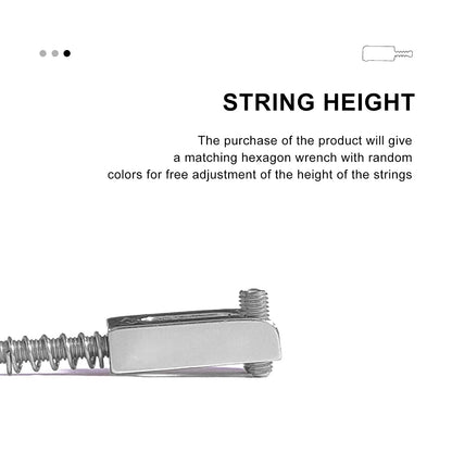 SAPHUE Guitar Bridge Saddle with Spring Screws Wrench Tremolo for Chrome