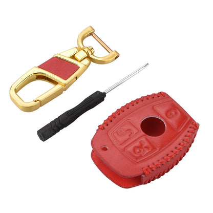 3 Buttons Car Remote Key Fob Case Holder Cover Chain For Mercedes Benz Eew