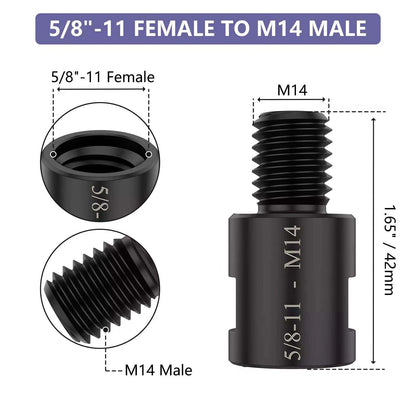 4x Adapter 5/8" 11 Female to M10/M14 Male  for Angle Grinder Electric Drill