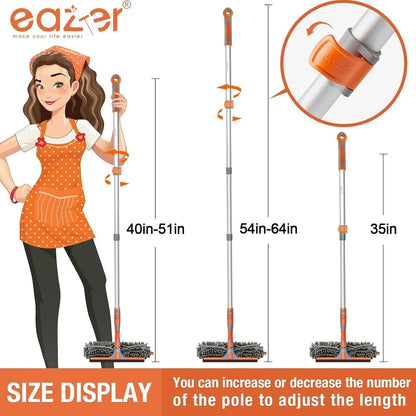 Eazer 2-in-1 Window Cleaner Tool, 64'' Squeegee for 64inch, Orange