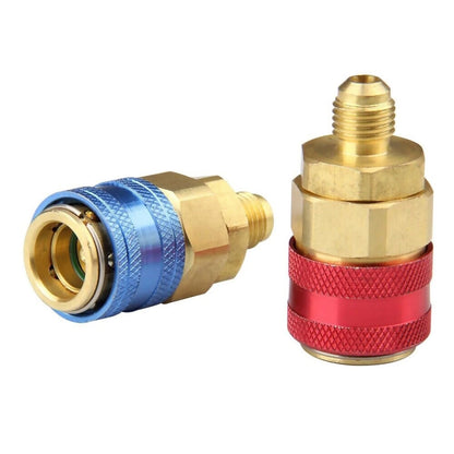 1 Pair A/C R134A Quick Coupler Adapter Car High & Low Side HVAC SAE Male Flare