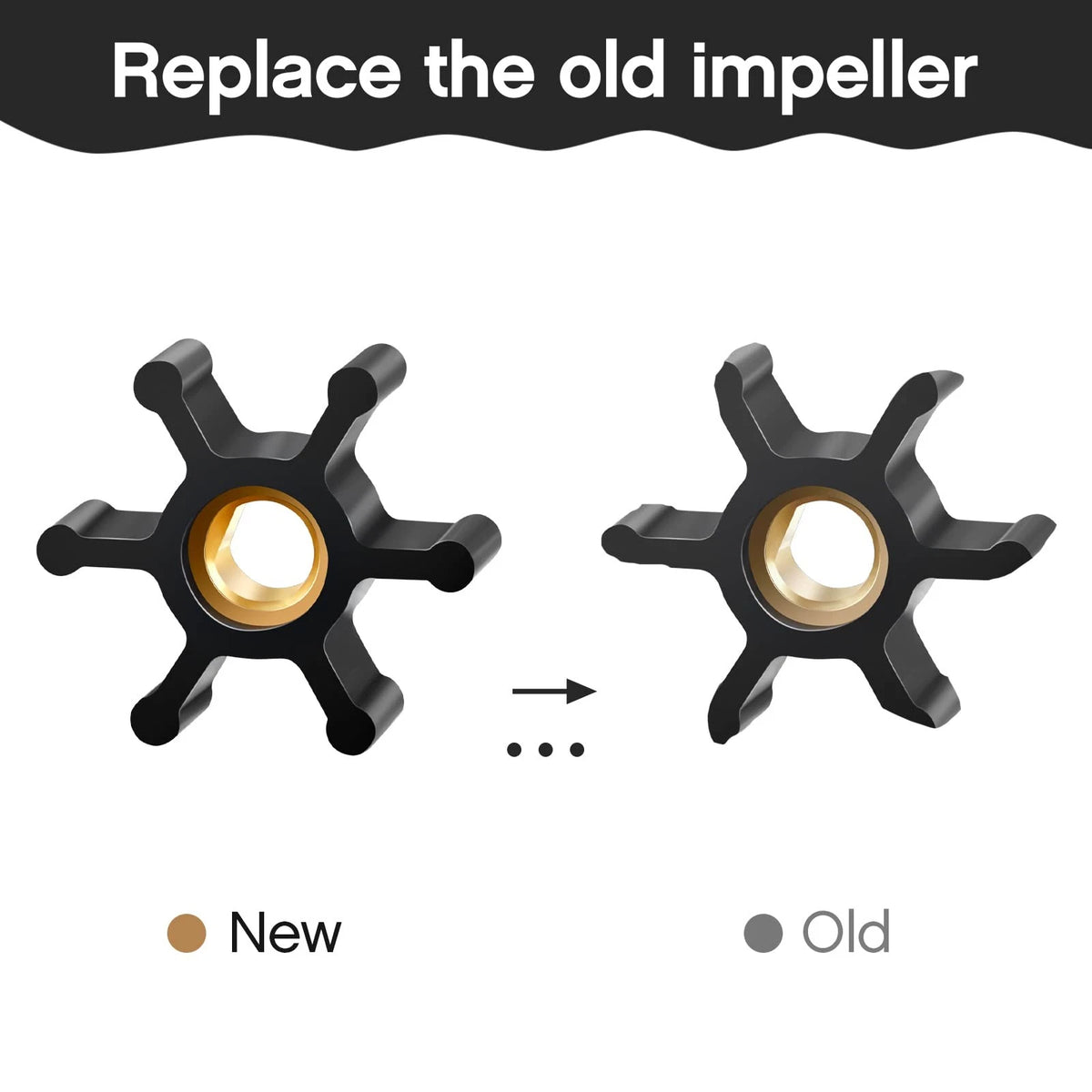 Fabbay 2 Pack Utility Impeller Replacement Water Transfer Pump Black