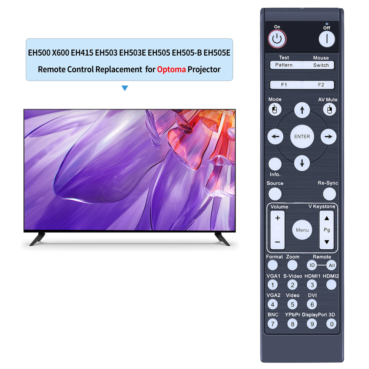 Remote Control For Optoma Projector EH503 H515T X515 WU515T W415 EX600
