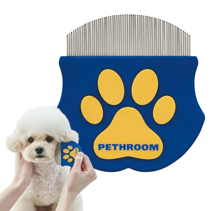 PETHROOM Professional Eye Comb for Pets | Stainless Steel Tear One Size, Blue
