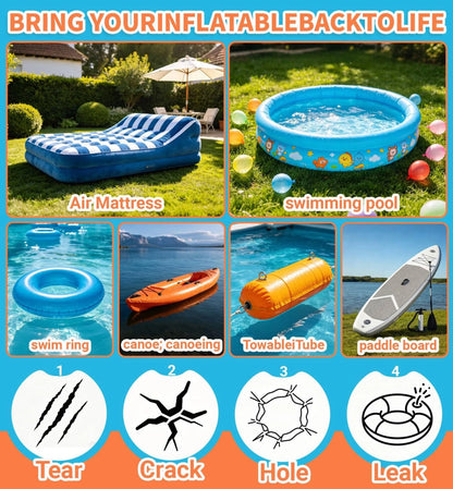 Air Mattress Patch Kit, 60ml Waterproof PVC Glue for Vinyl Pool Transparent