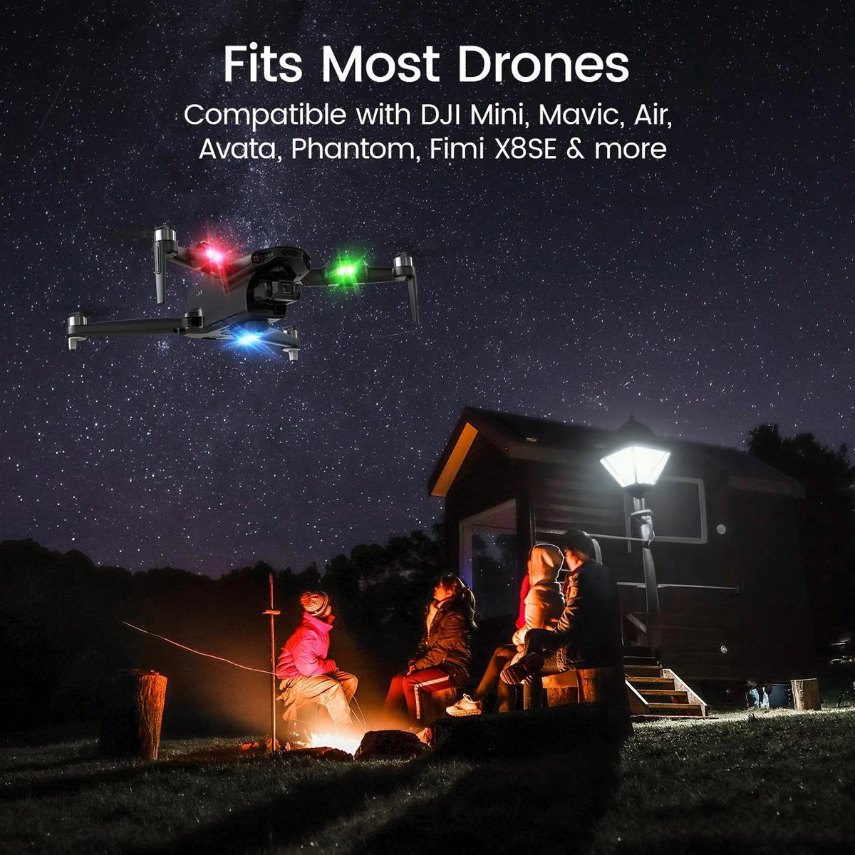 Holyton Drone Strobe Light, Anti Collision Rechargable 1-Pack, Black