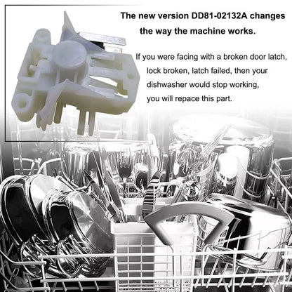 Upgraded DD81-02132A Dishwasher Door Latch For Samsung DW80K5050UB/AA-00