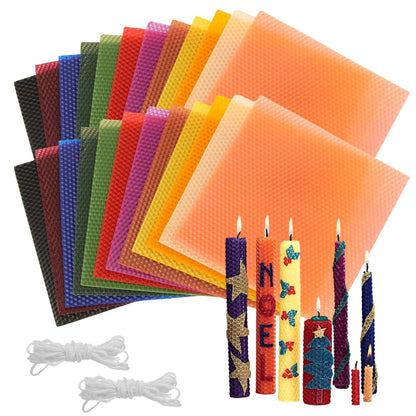 GBACHOOSE Beeswax Sheets for Candle Making, 7.8x7.8 inches, 12Color - 24PCS