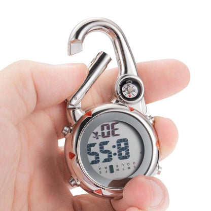 Backpack Clip On Band Carabiner Digital Sports Luminous Watch For Hikers F