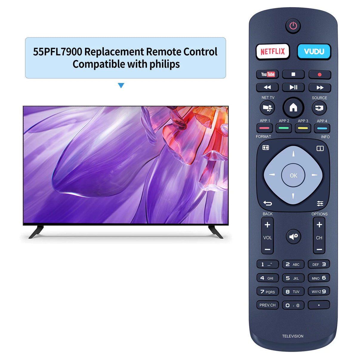 Remote Control For Philips 4000 7000 Series TV 55PFL4901/F7 55PFL7900/F7