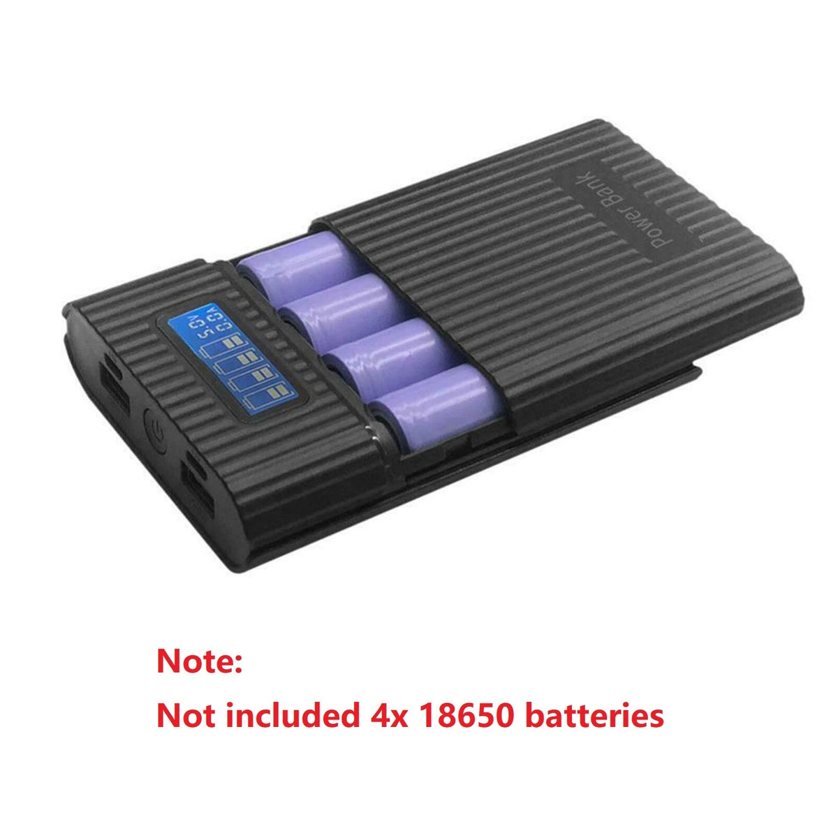 Black DIY Power Bank Case Battery Charger Storage Box Digital Display D