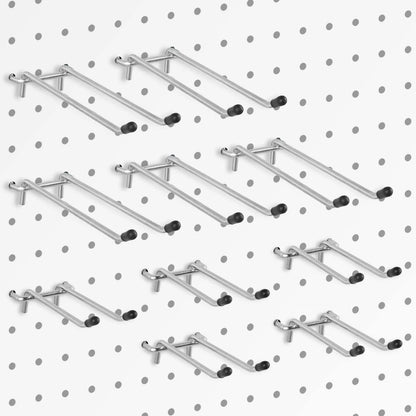 G.CORE 10 Pack Pegboard Hooks, Peg Board Tool Utility Hooks 4" and 6", Silver