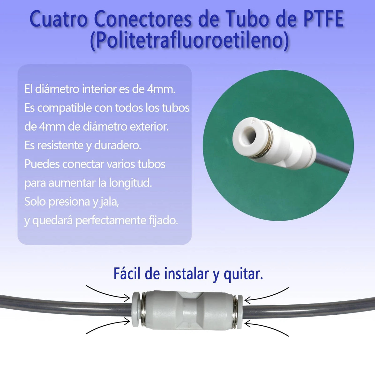 Star PTFE Tube Kit 2.5mm ID x 4mm OD, 5M for Bambu Lab AMS X1/P1P/A1 5M, Gray