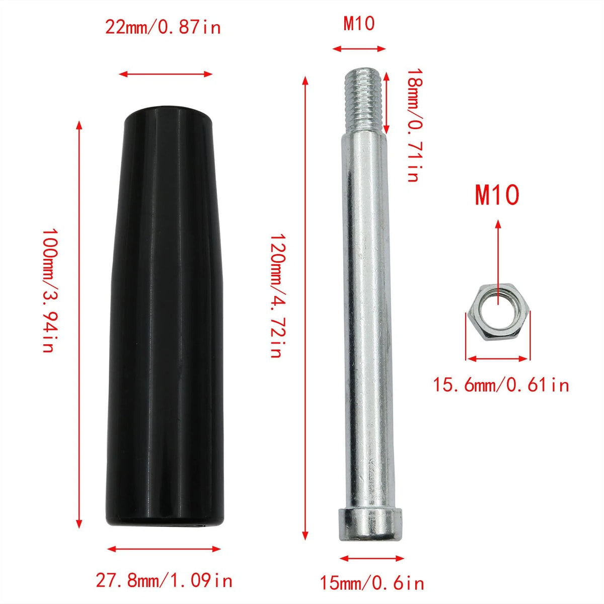 sunnates 2 PCS Revolving Hand Knob M10 Lathe Crank 100x25 mm /4 "x1", Black