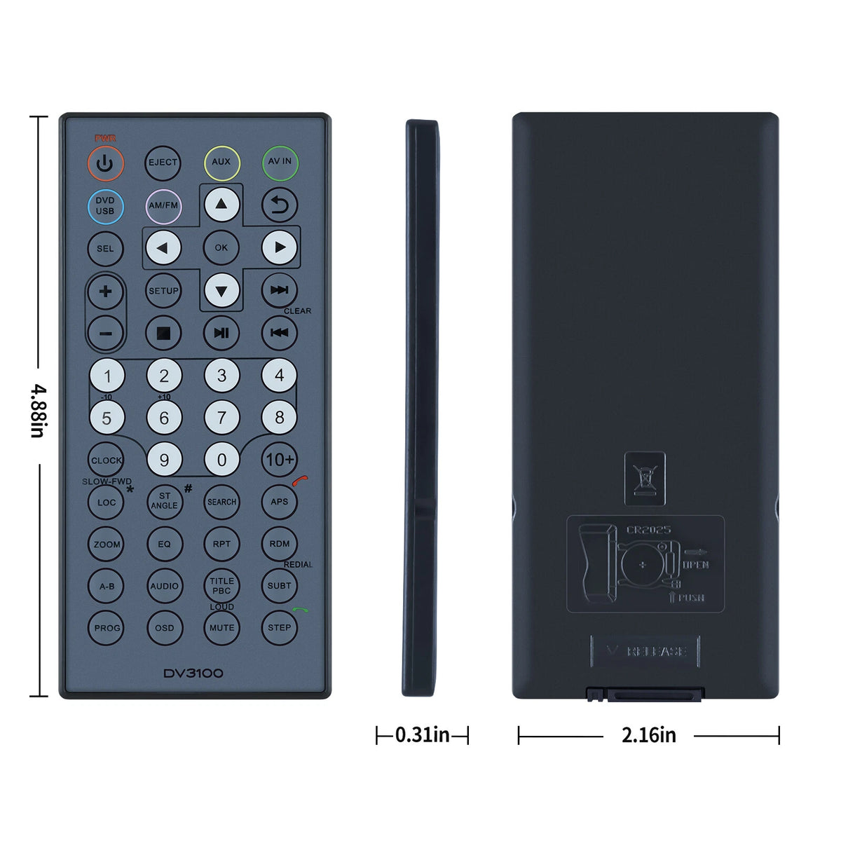 Replacement Remote Control For Furrion Entertainment System DV3100 DV3100-RC