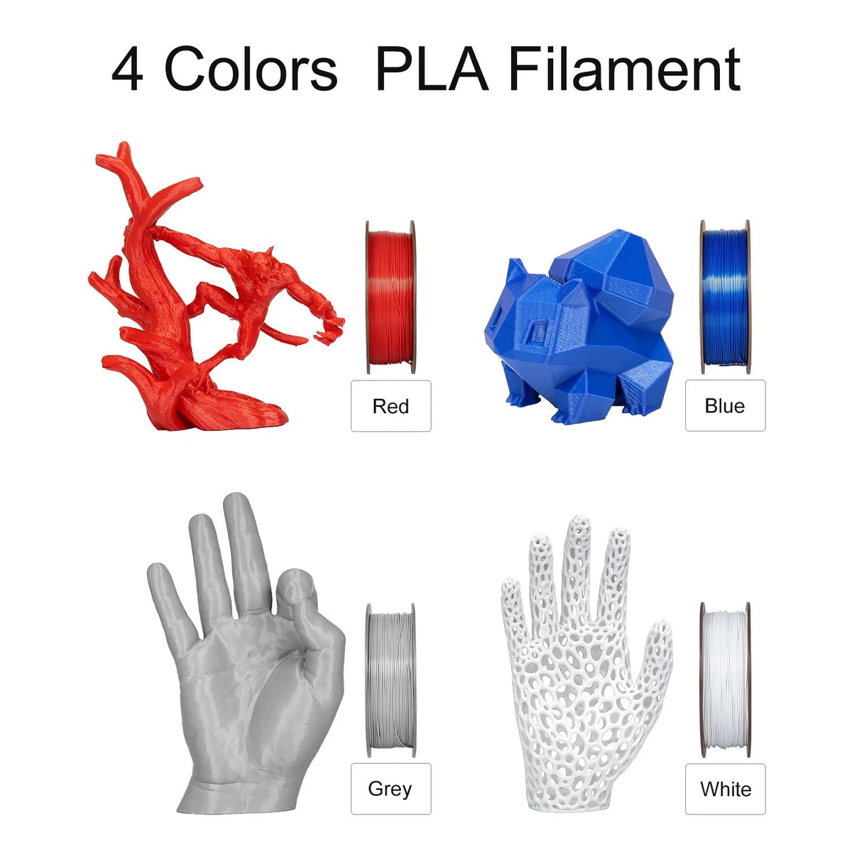 Kretrum PLA+ Rapid 3D Printer Filament for 30-500 mm/s High Speed Hyper Red