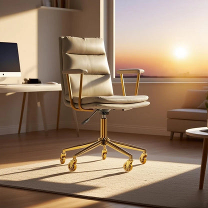Frassie Home Office Gaming Chair Metal Base Replacement Set with Bottom Gold