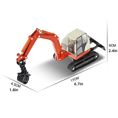 High Simulation 17cm Alloy 1/50 Tracked Wood Grabbers Construction Vehicle Model