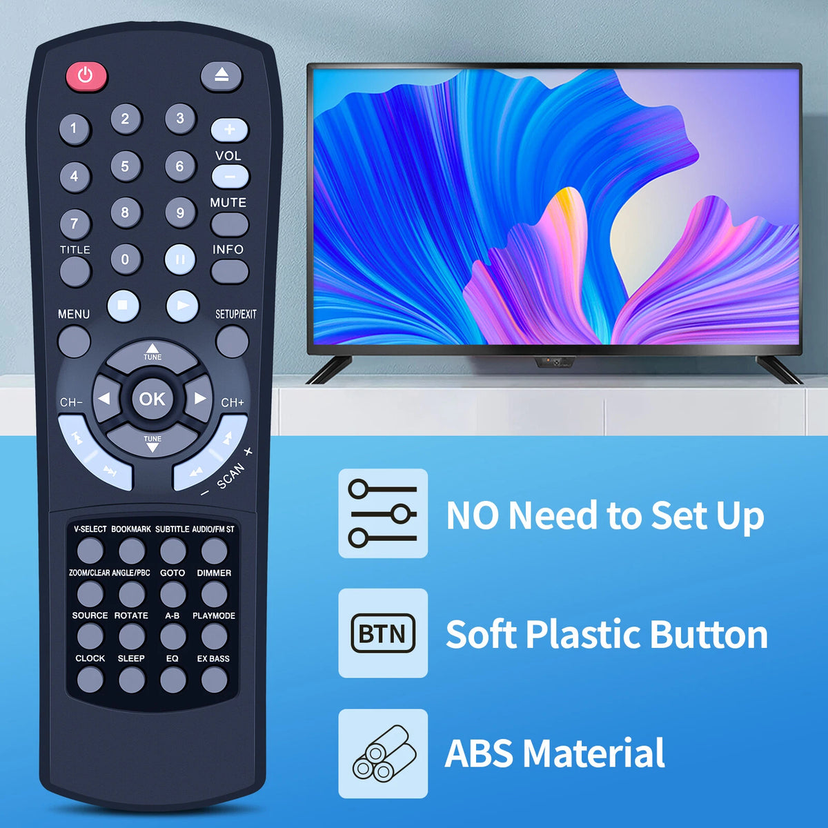Replacement Remote Control For INSIGNIA DAV8611 Audio System NS-A3111