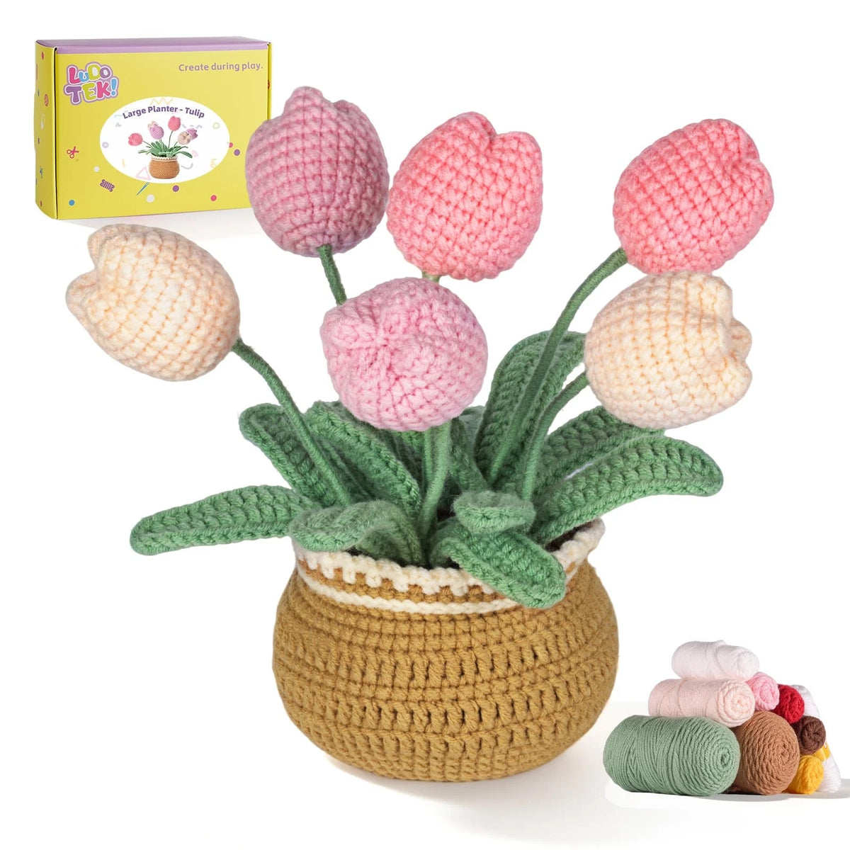 Crochet Kit for Beginners, Tulip Knitting Kit, Set with Video