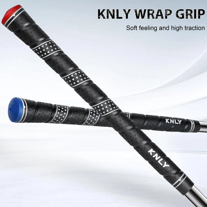 KNLY Wrap Golf Grips Set of 13- Triangular Concave Texture Control Black Blue