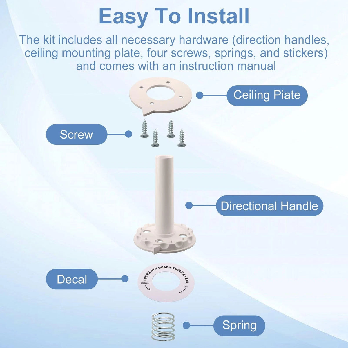 VIDABTE RP-6300 RV TV Antenna Directional Handle, Handle White
