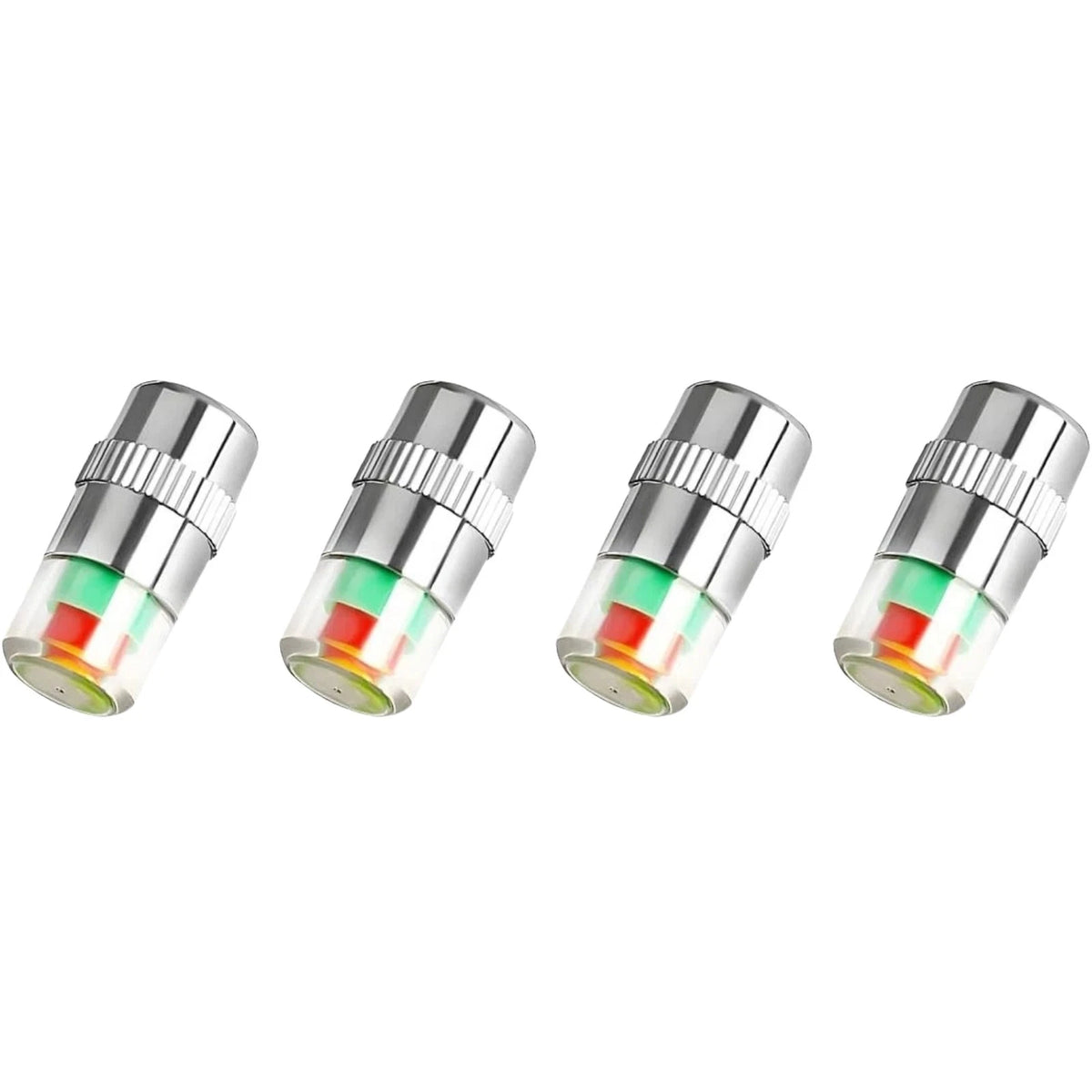 4 PCS Tire Pressure Monitor Valve Caps, 3 Color Visual Alarm Pressure Detectors