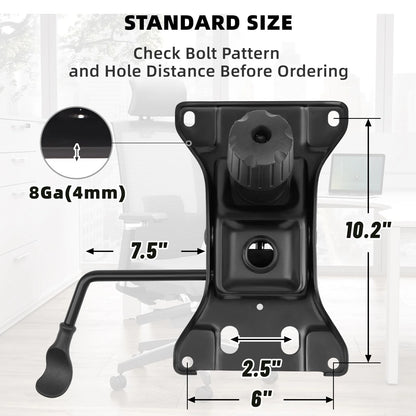 Besitu 500Lbs Office Chair Replacement Parts, w/ 6'' 6''x10.2"-500LBS, Black