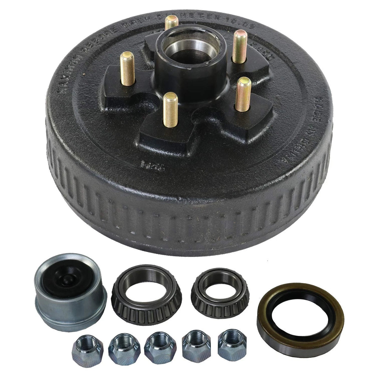 JDMSPEED  Trailer Brake Hub Drum 10" X 2-1/4" Kit 5 on 5 4.5