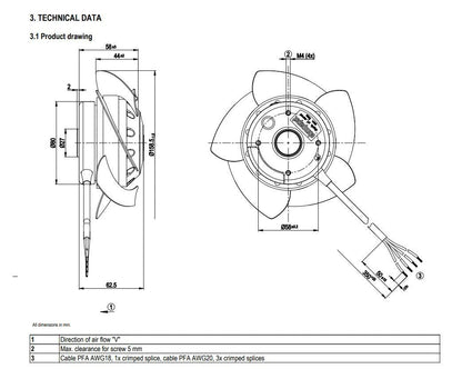 Replacement For W2D160-EB22-18 Axial Fan 400V Siemens Servo Spindle Motor Fan
