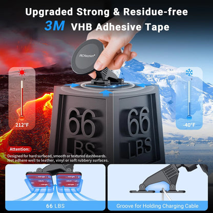 PROfezzion 2-Pack Compatible with MagSafe Car Mount, Magnetic Phone Black
