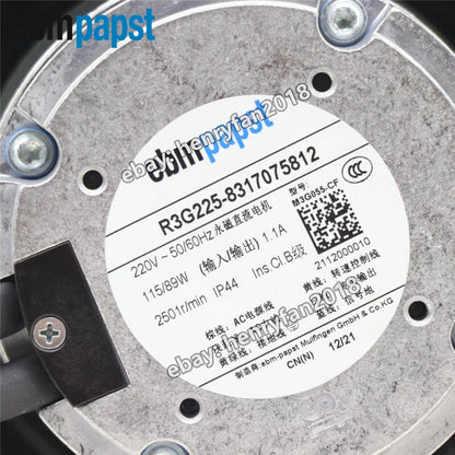 Ebmpapst R3G225-8317075812 Centrifugal Fan 220V 50/60Hz ??225MM 1.1A 115/89W Fan