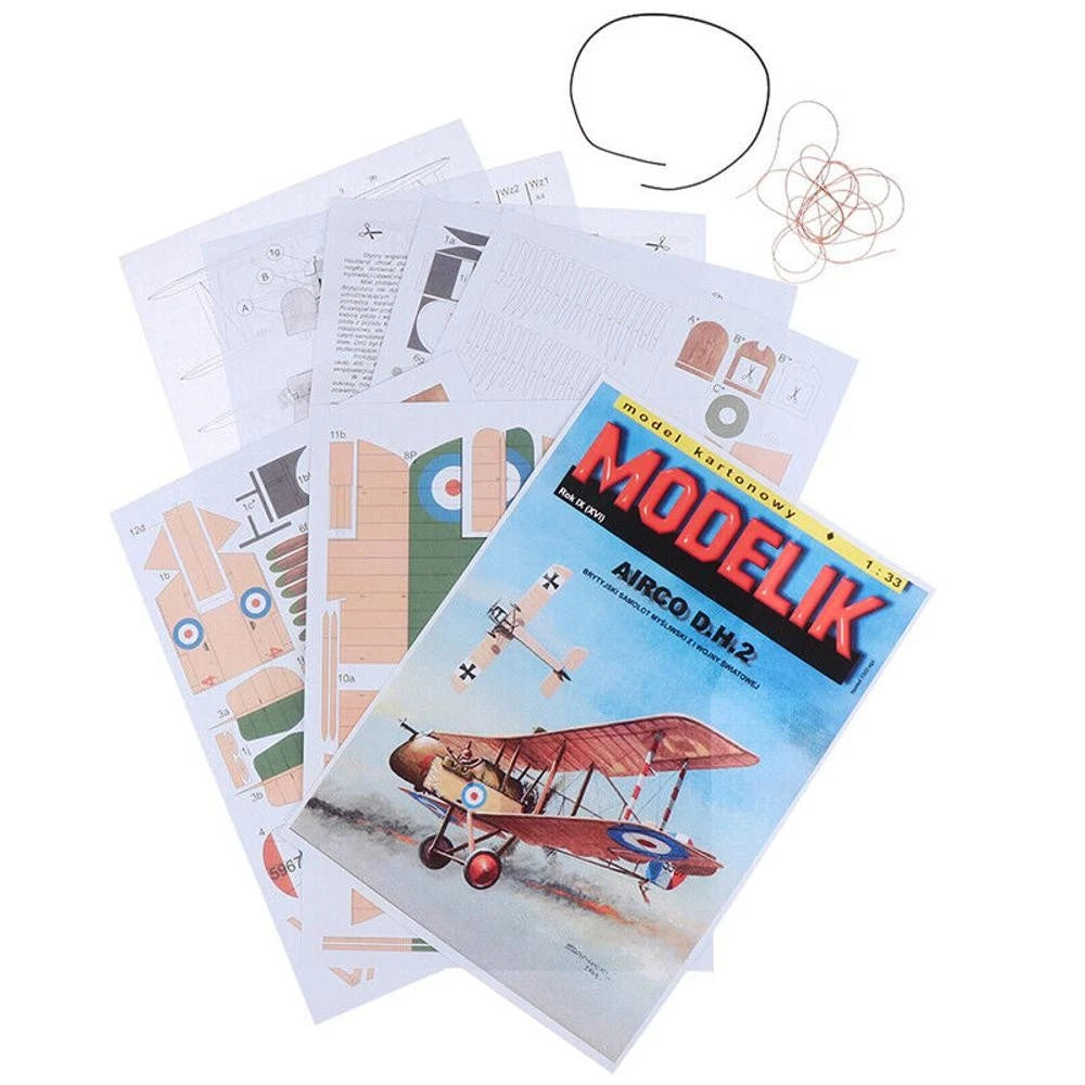 1:33 British Airco DH.2 Biplane Jet Paper Model Unassembled Military Collection