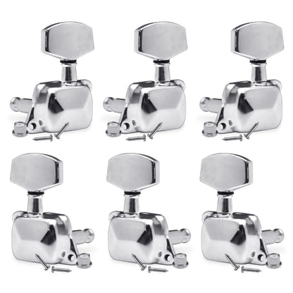 SAPHUE 3+3 Semi-closed Guitar Tuners Square 3L3R Semi-Closed 15:1, Chrome