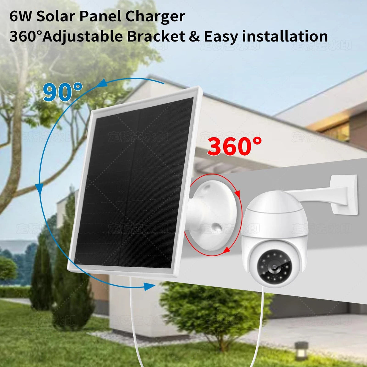 6W Solar Panel Charger, with Micro USB & USB-C Port for DC Black