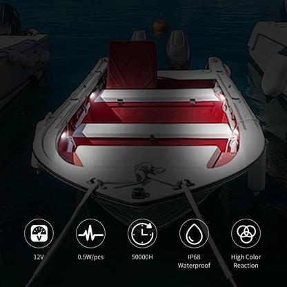 RVZONE Marine LED Boat Interior and Night Fishing Lights - 12V White, 4 pcs