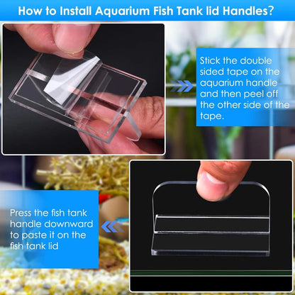 6pcs aquarium lid hinge acrylic fish tank glass canopy handle colorful