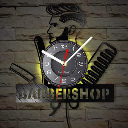 Timethink 12 Inch Barber Shop LED Wall Clock with 7 Colors Large, With Led
