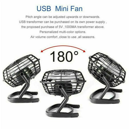 4 inch Portable USB Table Fan Mini USB Desk Fan Small Quiet Personal Cooler